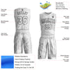 Custom Gray White-Black Round Neck Sublimation Basketball Suit Jersey