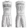 Custom Gray White-Black Round Neck Sublimation Basketball Suit Jersey