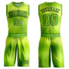 Custom Neon Green Black Round Neck Sublimation Basketball Suit Jersey