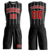 Custom Black Red-White Round Neck Sublimation Basketball Suit Jersey