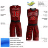 Custom Red Black-White Triangle Shapes Round Neck Sublimation Basketball Suit Jersey