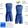 Custom Light Blue Royal-White Triangle Shapes Round Neck Sublimation Basketball Suit Jersey