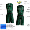 Custom Kelly Green White-Black Triangle Shapes Round Neck Sublimation Basketball Suit Jersey