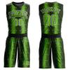 Custom Black Neon Green-White Animal Fur Print Round Neck Sublimation Basketball Suit Jersey