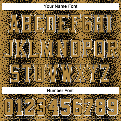 Custom Black Old Gold-White Animal Fur Print Round Neck Sublimation Basketball Suit Jersey