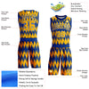 Custom Royal Gold-White Round Neck Sublimation Basketball Suit Jersey