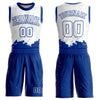 Custom White Royal Color Splash Round Neck Sublimation Basketball Suit Jersey