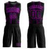 Custom Black Deep Pink Tracks Round Neck Sublimation Basketball Suit Jersey