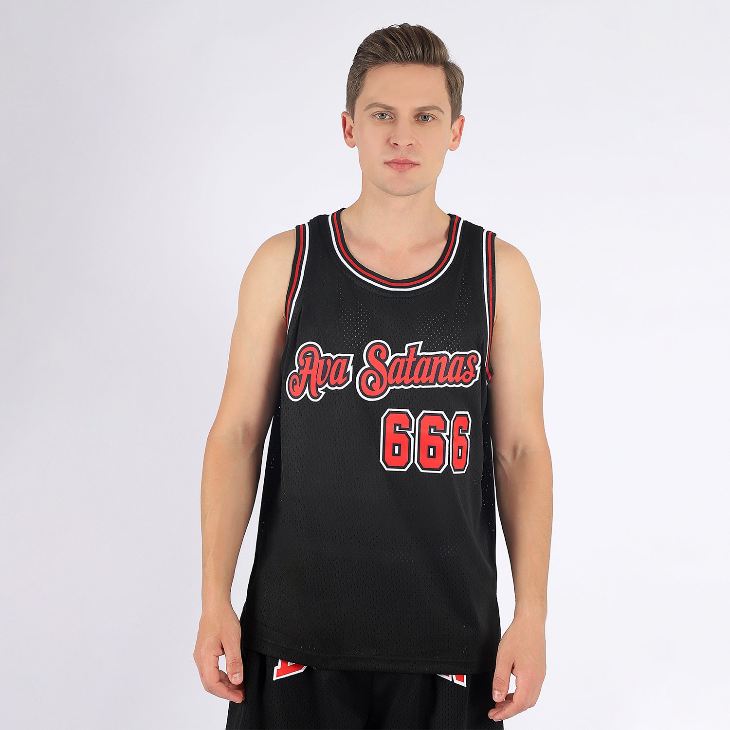 Custom Black Red-White Authentic Throwback Basketball Jersey