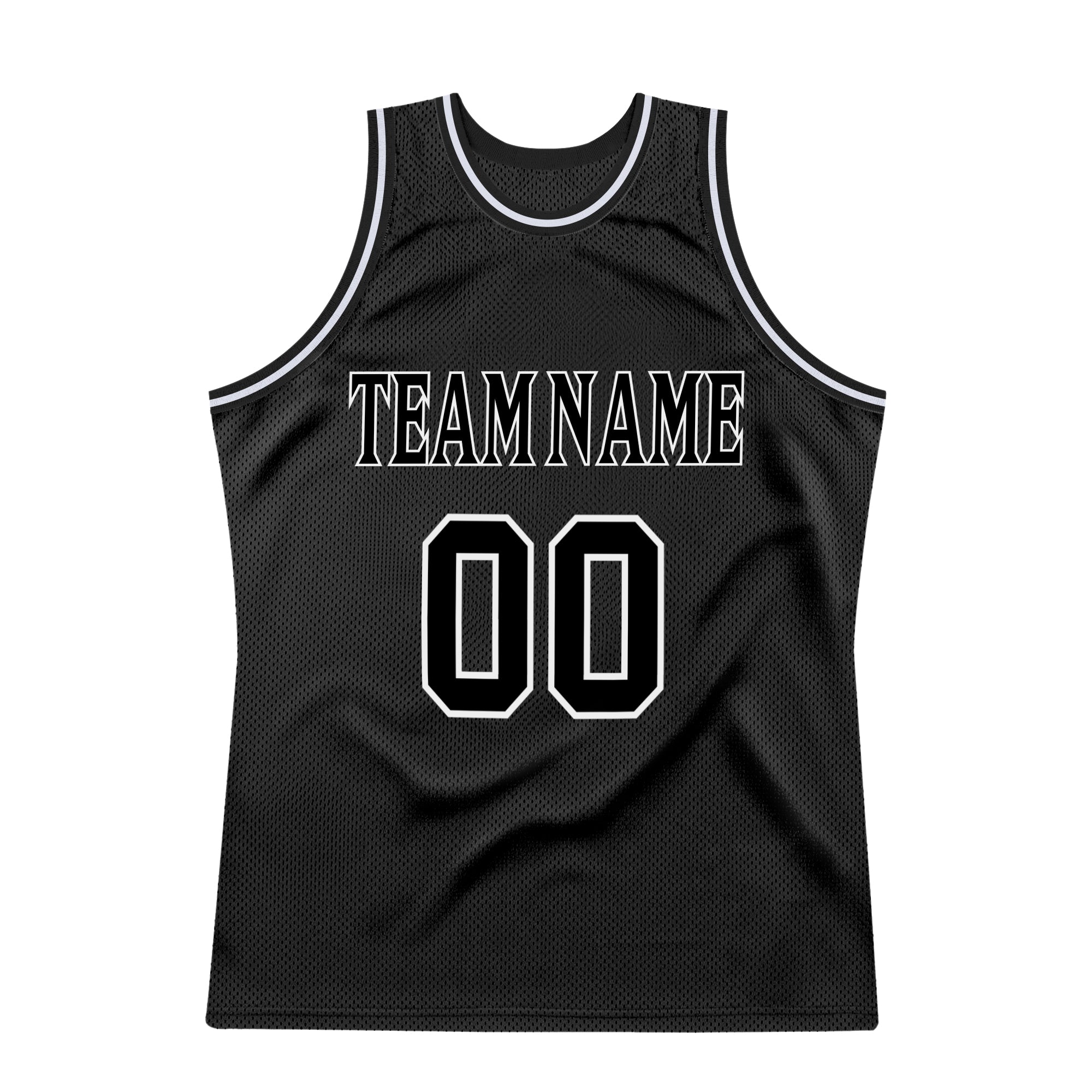 FANSIDEA Custom Black Black-White Authentic Throwback Basketball Jersey Men's Size:S