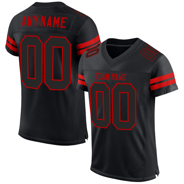 Custom Black Football Jersey-Gold Mesh Authentic - FansIdea