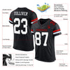 Custom Black White-Red Mesh Authentic Football Jersey