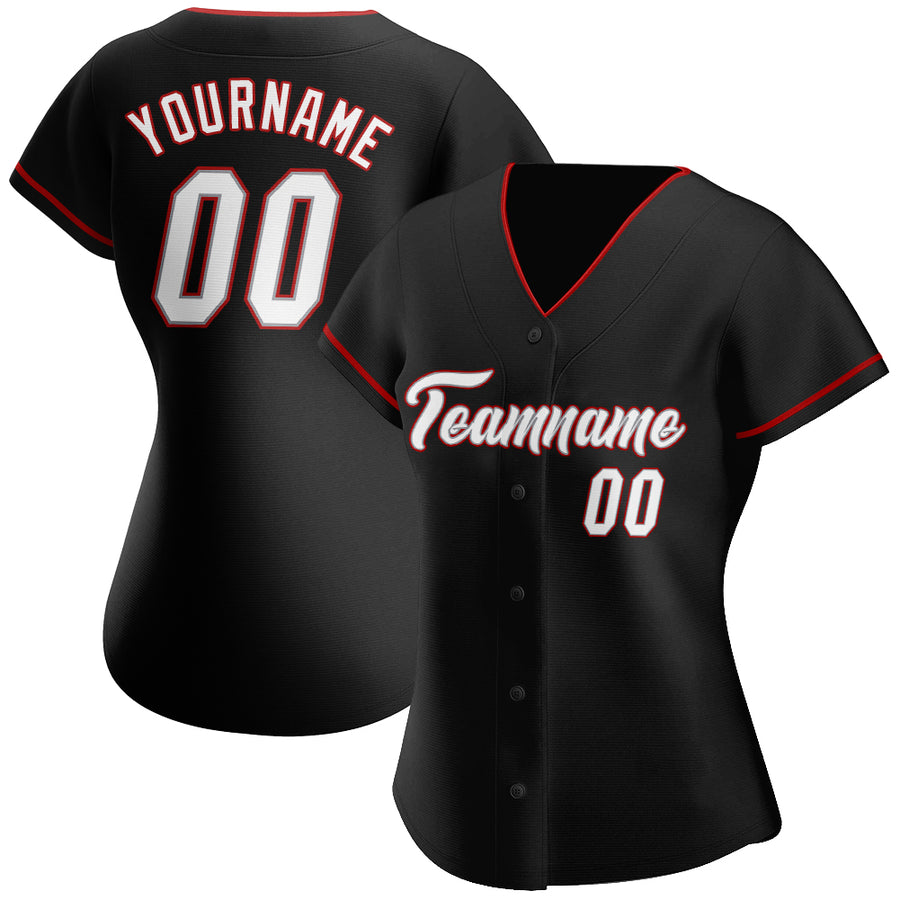 Custom Black White-Gray Authentic Baseball Jersey