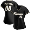 Custom Black White-Cream Authentic Baseball Jersey