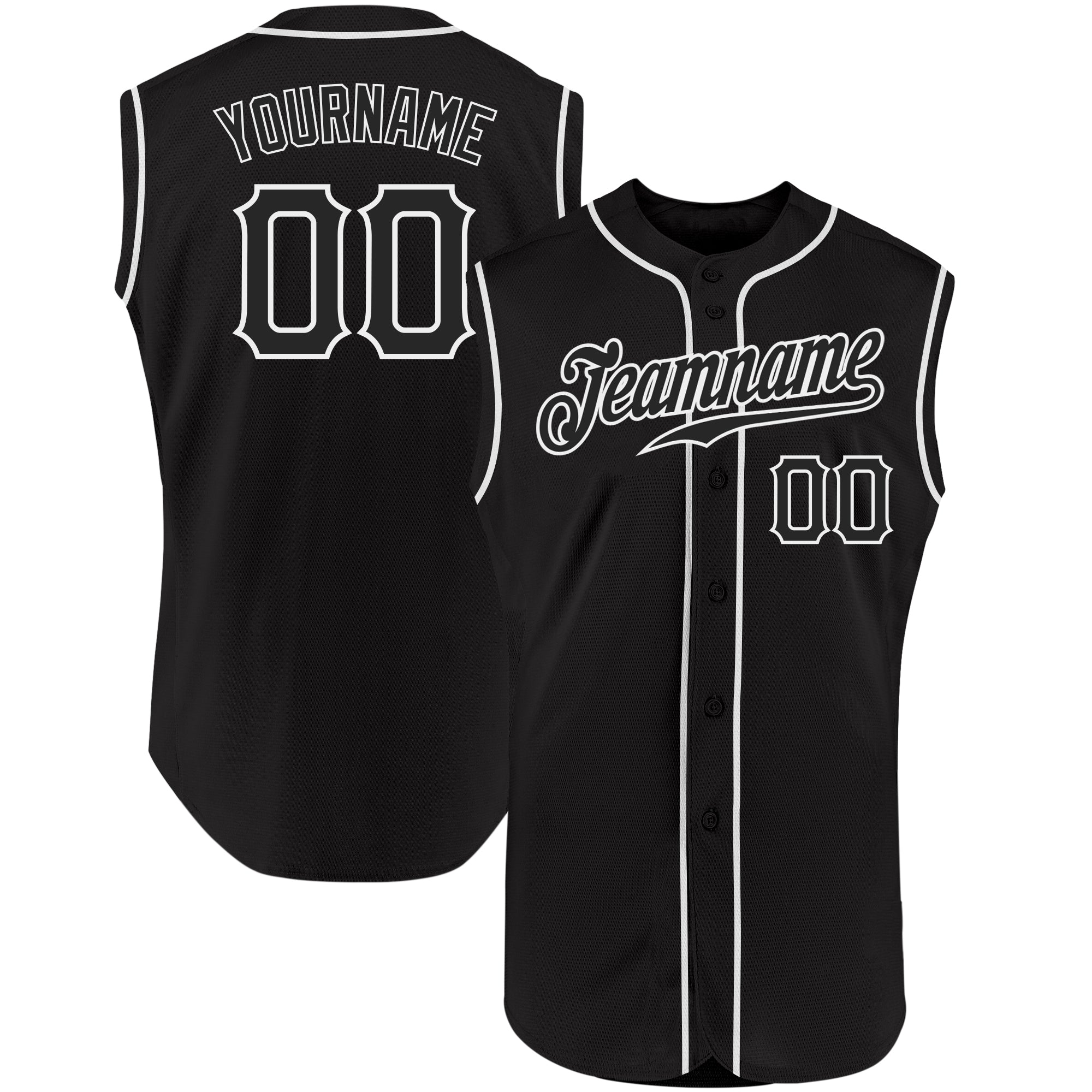 Custom Sleeveless Baseball Jersey  Full Button Sleeveless Jerseys -  FansIdea