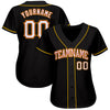 Custom Black White-Gold Authentic Baseball Jersey