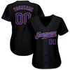 Custom Black Royal-Red Authentic Baseball Jersey