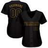 Custom Black Black-Old Gold Authentic Baseball Jersey