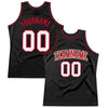 Custom Black White-Red Authentic Throwback Basketball Jersey