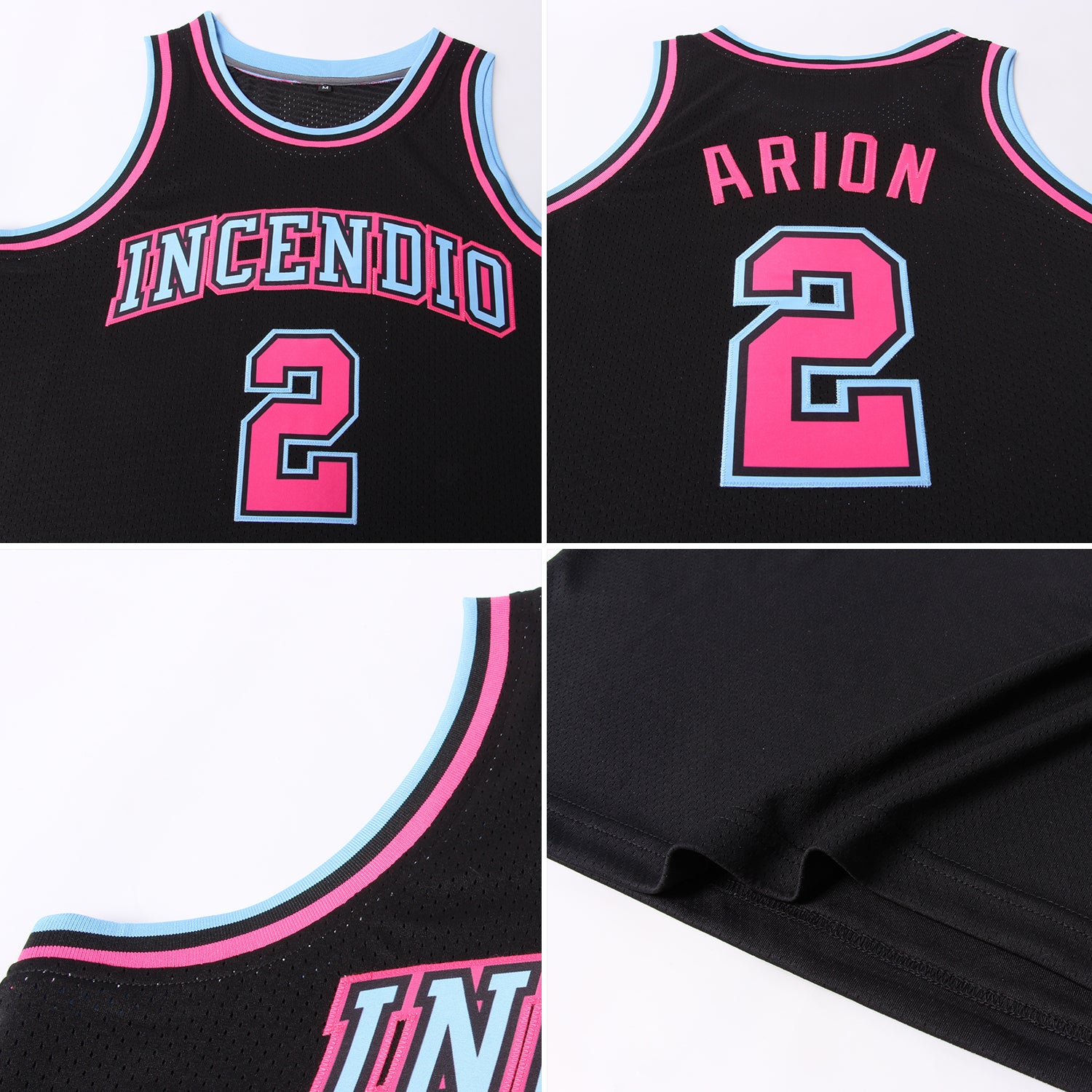 Custom Black Black-Pink Authentic Throwback Basketball Jersey Discount