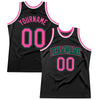 Custom Black Pink-Kelly Green Authentic Throwback Basketball Jersey