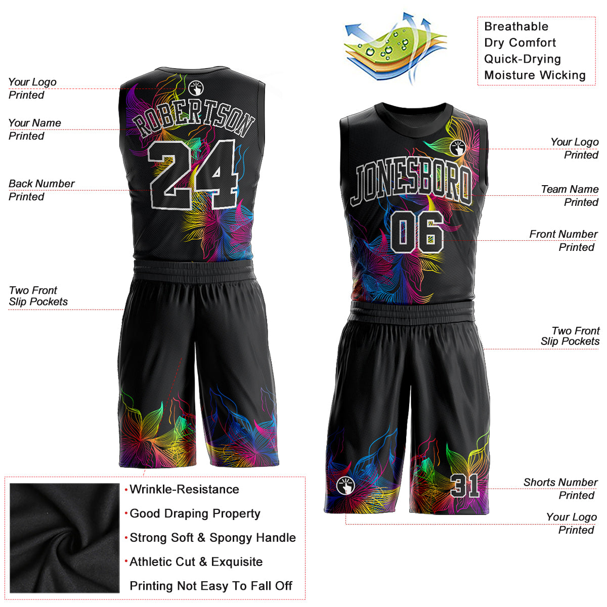 2023 NBA ALL-STAR GAME JERSEY NBA CUT W/ SHORTS, FULL SUBLIMATION JERSEY