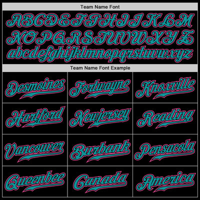 Custom Black Pink-Teal Authentic Baseball Jersey