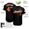 Custom Black Orange-White Authentic Baseball Jersey