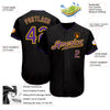 Custom Black Purple-Gold Authentic Baseball Jersey