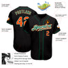 Custom Black Orange-Kelly Green Authentic Baseball Jersey