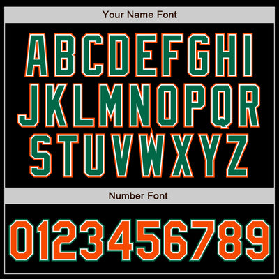 Custom Black Orange-Kelly Green Authentic Baseball Jersey