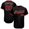 Custom Black Red-White Authentic Baseball Jersey