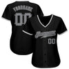 Custom Black Gray-White Authentic Baseball Jersey