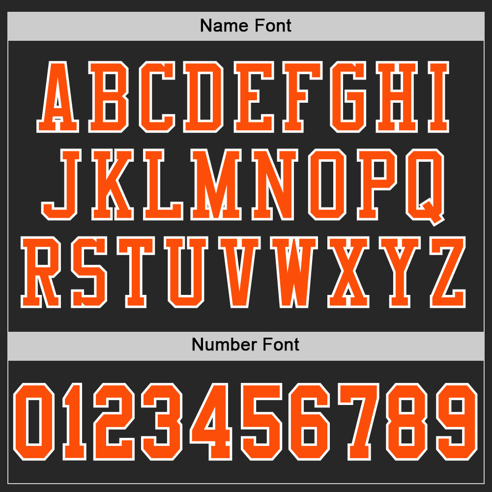 Custom Black Orange-White Mesh Authentic Football Jersey