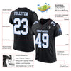 Custom Black White-Light Blue Mesh Authentic Football Jersey