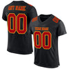 Custom Black Red-Gold Mesh Authentic Football Jersey