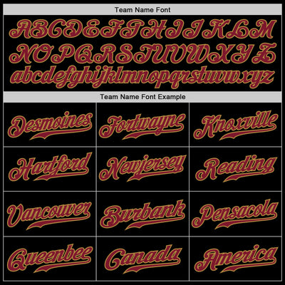 Custom Black Old Gold Pinstripe Crimson-Old Gold Authentic Baseball Jersey