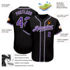 Custom Black Purple-White Authentic Baseball Jersey