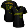 Custom Black Green-Gold Authentic Baseball Jersey