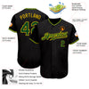 Custom Black Green-Gold Authentic Baseball Jersey