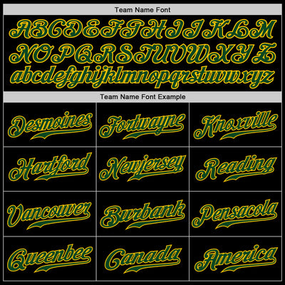 Custom Black Green-Gold Authentic Baseball Jersey