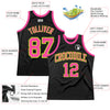 Custom Black Pink-Neon Green Authentic Throwback Basketball Jersey