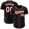 Custom Black White-Red Authentic Baseball Jersey