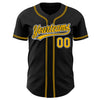 Custom Black Gold-White Authentic Baseball Jersey