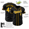 Custom Black Gold-White Authentic Baseball Jersey