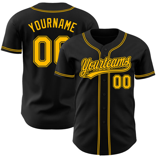 Custom Gold Black-Red Authentic Baseball Jersey Discount