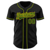 Custom Black Green-Gold Authentic Baseball Jersey