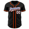 Custom Black White Royal-Orange Authentic Baseball Jersey