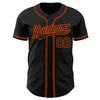 Custom Black Black-Orange Authentic Baseball Jersey