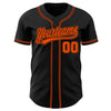 Custom Black Orange Authentic Baseball Jersey